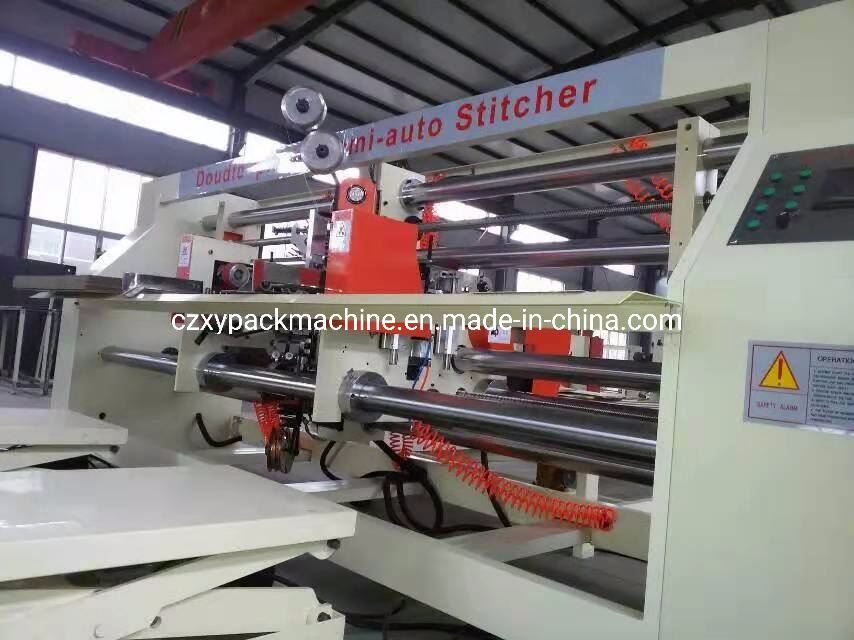 Semi-Automatic Double Head Stapling Machine for Two Pieces Box Making