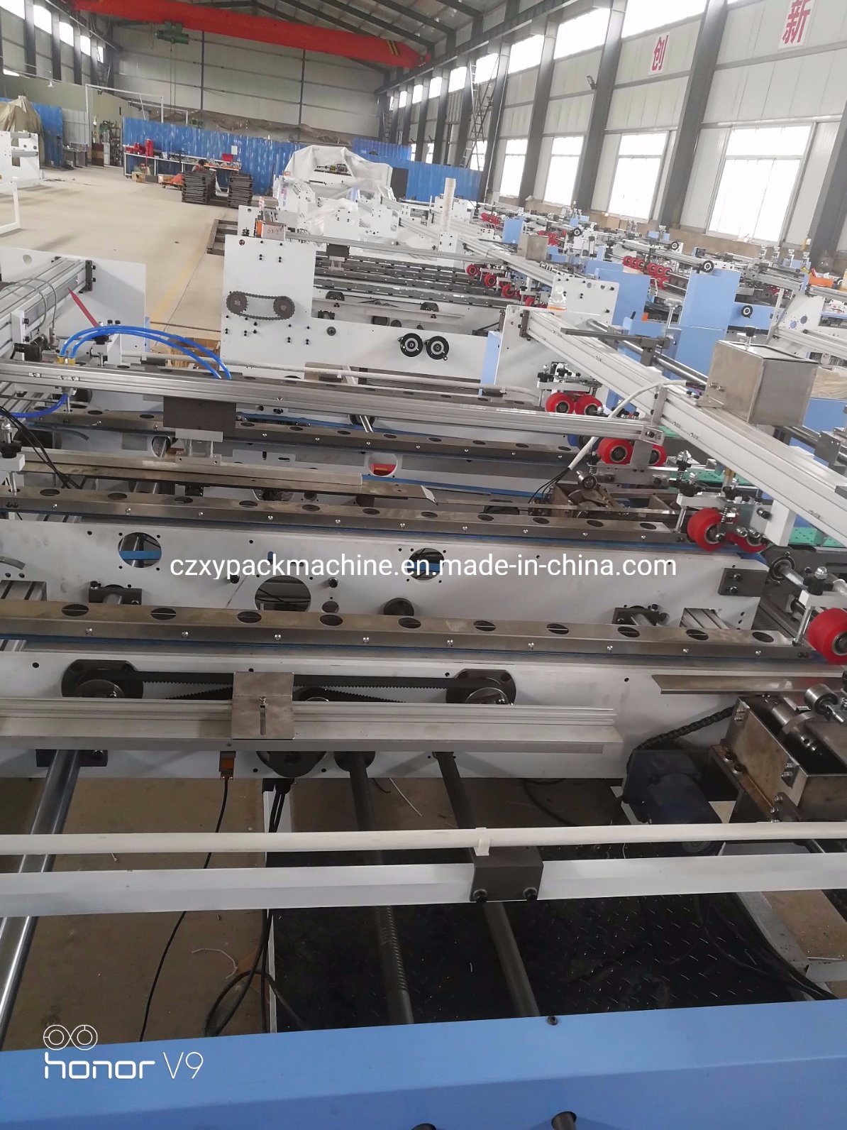 Corrugated Double Pieces Box Forming Folder Gluer Machine with Collecting Tables