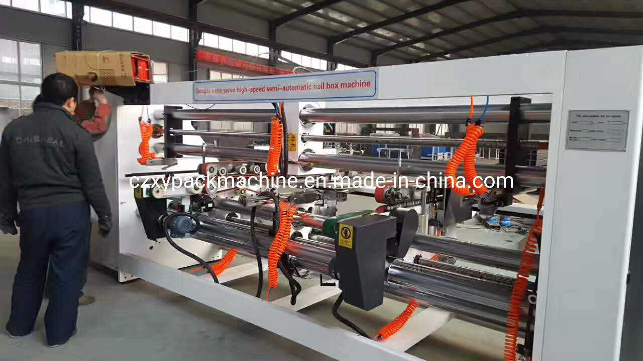 Semi-Automatic Double Head Stapling Machine for Two Pieces Box Making