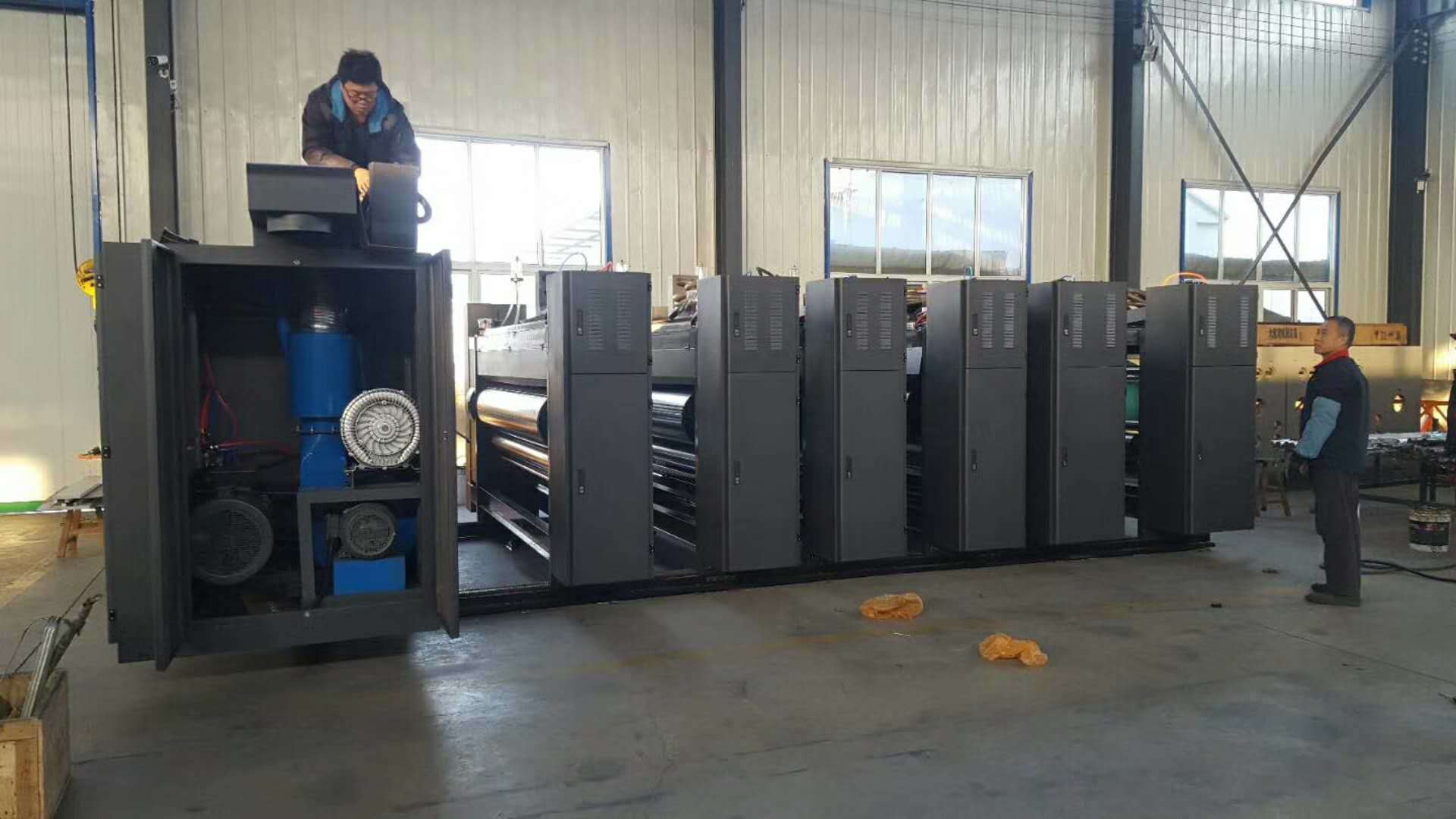 High Speed 4colors Outside Packaging Corrugated Board Printer with Die Cutter