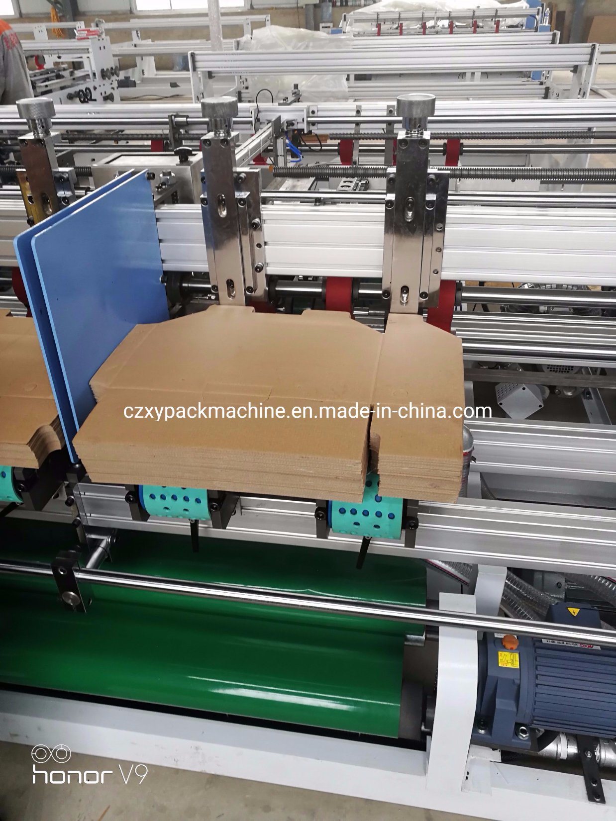 Double Head Corrugated Box Hot Melt Folding Gluing Machine